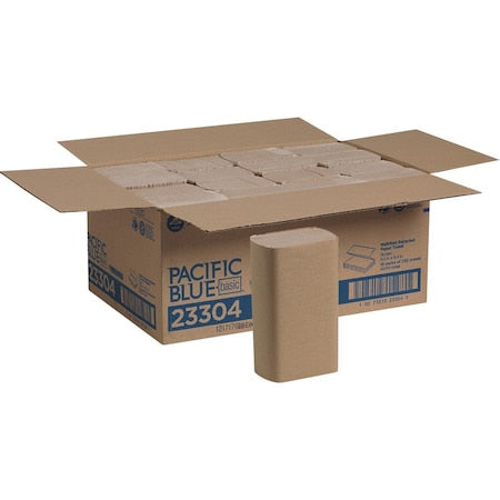 GEORGIA-PACIFIC Pacific Blue Basic Multifold Paper Towels, 1 Ply, 250 Sheets, Brown, 16 PK