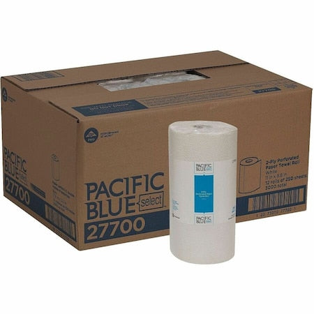 GEORGIA-PACIFIC Pacific Blue Select Perforated Roll Paper Towels, 2 Ply, 250 Sheets, 230 ft, White, 12 PK