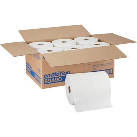 GEORGIA-PACIFIC enMotion Hardwound Paper Towels, 1 Ply, Continuous Roll Sheets, 800 ft, White, 6 PK