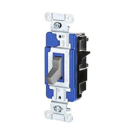 HUBBELL Wall Switch, 1/2 hp, Toggle, 15 A, Gray
