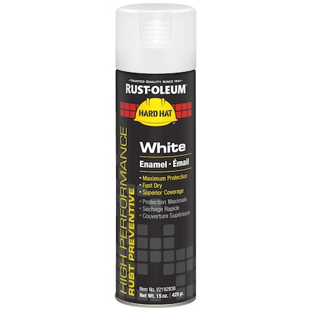 RUST-OLEUM Rust Preventative Spray Paint, White, Gloss, Solvent, 15 oz