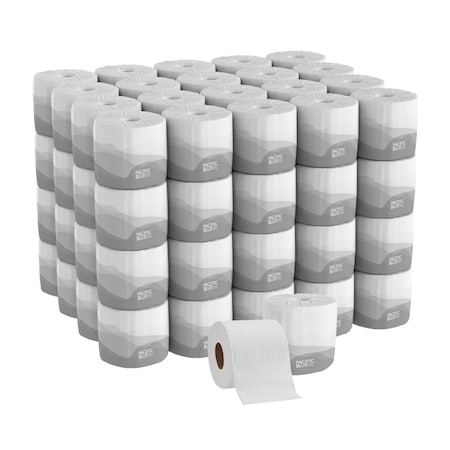 GEORGIA-PACIFIC Pacific Blue Basic Toilet Paper, 2 Ply, 550 Sheets, 3.5 L x 3.8 W in Sheets, Std Core, White, PK80