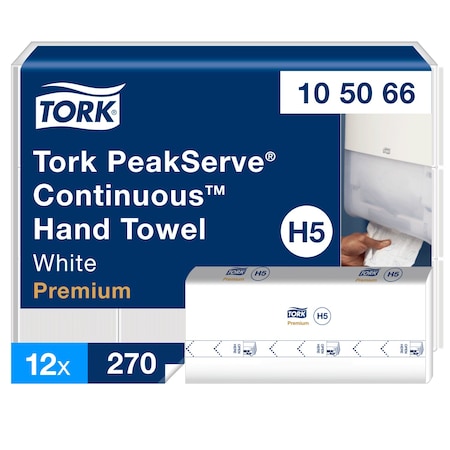 TORK Multifold Paper Towel Sheets, 1 Ply, 270 Sheets, White, 12 PK