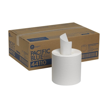 GEORGIA-PACIFIC Pacific Blue Basic Center Pull Paper Towels, 1 Ply, 1000 Sheets, 1,000 ft, White, 6 PK