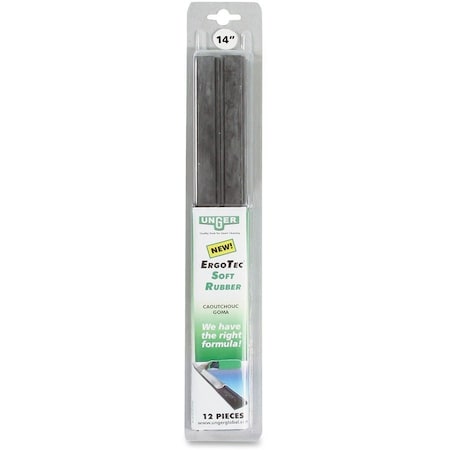 UNGER Replacement Squeegee Blade, 14"L, Rubber