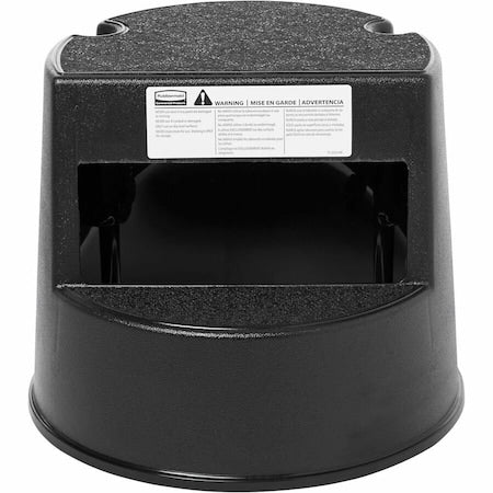 RUBBERMAID COMMERCIAL Step Stool, 350 lb. Capacity, Plastic, Blk, 350 lb. Load Capacity, Plastic, Black