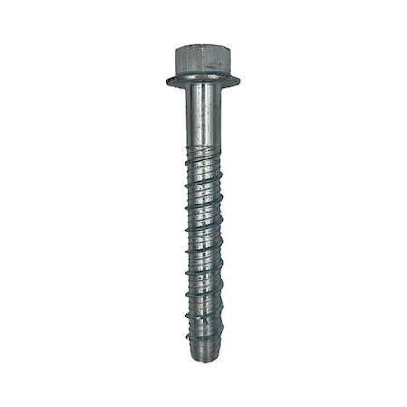 MKT FASTENING Screw Anchor, 3/8 in Dia., Hex, 3 in L, Steel Zinc Plated, 10 PK