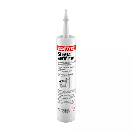 LOCTITE Adhesive Sealant, 10 oz, Cartridge, White, Silicone Base, SI 594