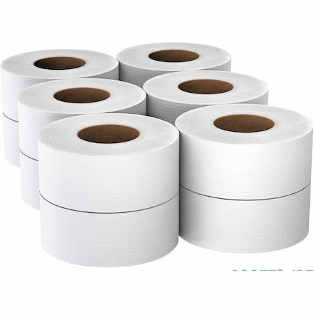 SCOTT High-Capacity Jumbo Roll Toilet Paper, 2-Ply, White, Non-perforated, (1,000'/Roll), 12PK