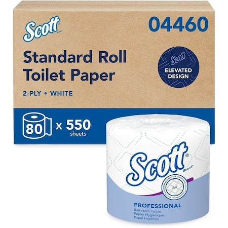SCOTT Professional Standard Roll Toilet Paper, 2-Ply Individually wrapped rolls, 550 Sheets/Roll, 80PK