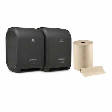 GEORGIA-PACIFIC EnMotion Paper Towel Dispenser & Roll Bundle, 2 Dispensers + 1 Roll (6 Pack, Brown)