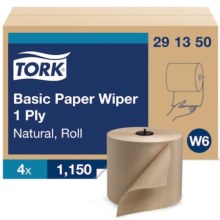 TORK Hardwound Paper Towel Roll, 1 Ply, Continuous Roll Sheets, 1,150 ft, Brown, 4 PK