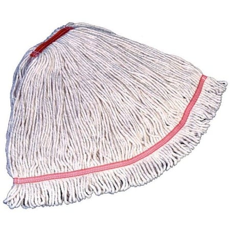 RUBBERMAID COMMERCIAL 5in String Wet Mop, 20oz Dry Wt, Side Gate Connect, Loop-End, White, Cotton/Synthetic, FGC15306WH00
